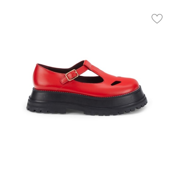 Burberry Shoes - Burberry Aldwych Chunky Lug Sole Mary Jane Platform Loafer Cherry Red Size 40